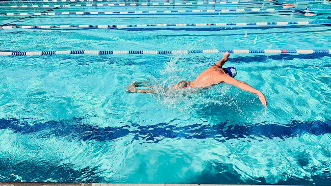 Butterfly swimmer from above