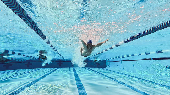 Competitive swimmer butterfly stroke